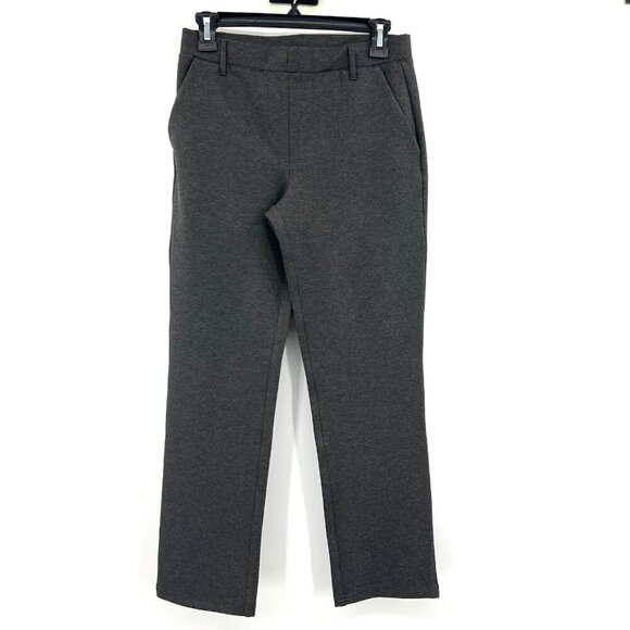 Quince Pants - Quince Charcoal Gray Ultra-Stretch Ponte Straight Leg Pull On Pants Women Small